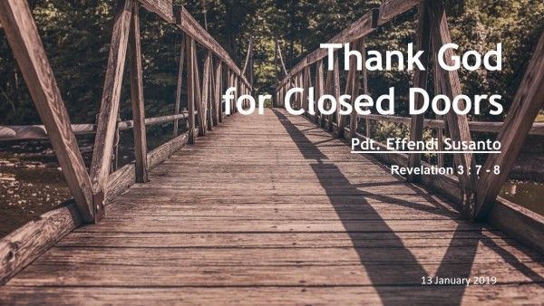 Thank God for closed doors