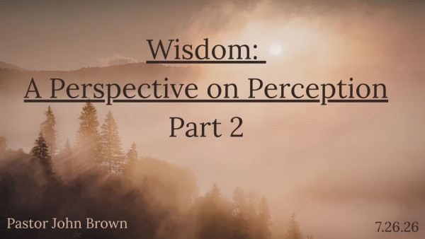 Wisdom: A Perspective On Perception (Part 2)