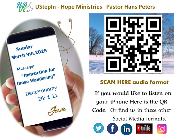 God's instructions for those wandering. - Deuteronomy 26:1-11