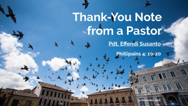 Thank you note from a Pastor